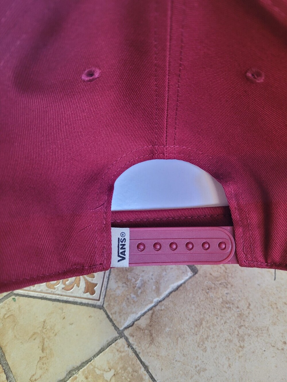 Vans Red Snapback Hat with White Logo - Picture 3 of 4